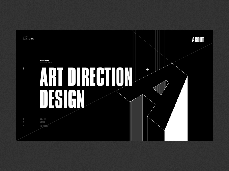 Anthony Sho portfolio website a anim black interface motion portfolio ui ux web wight