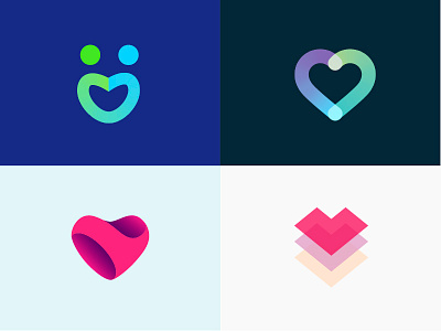 Logo - version contour design fluid gradient heart logo