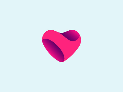 Logo heart fluid gradient heart logo