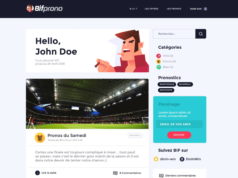 BIF PRONO - Best internet football pronos advice bet bif branding sports ui ux website