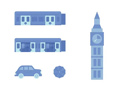 Ldn Icons animation branding building car city flat icon iconography illustration series simple subway