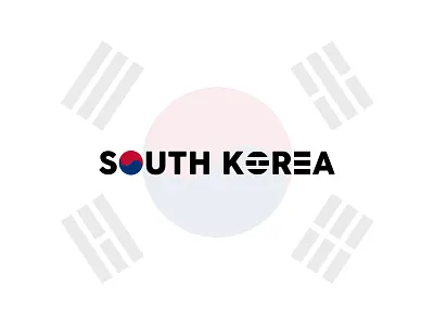 South Korea black blue concept flag graphic design logo logo design minimalistic red south korea