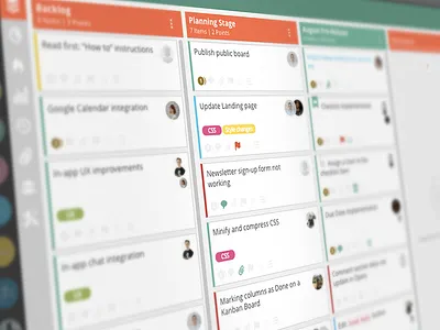 VivifyScrum Teaser board kanban online scrum tool ui ux