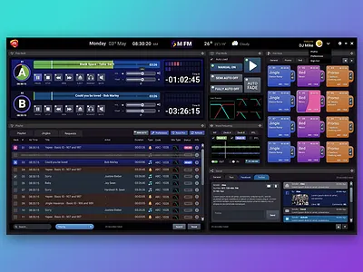 Radio DJ Console Design console dark console design dj console dj console ui dj console ux radio radio dj radio dj ux ui radio ui radioui uix