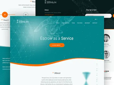 Website for New Cryptocurrency Escrow Service bitcoin canada cryptocurrency fintech homepage landing page one page toronto uiux vordik web design website