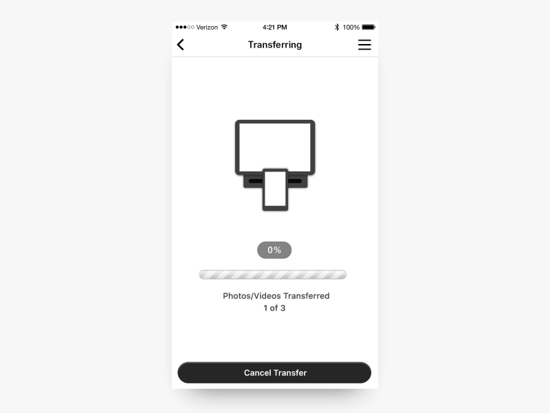 Transferring animation_version_2 app ui design complete connect to kiosk loading animation process bar progress bar simple animation success transfer animation transfer file transfer photos wifi transfer