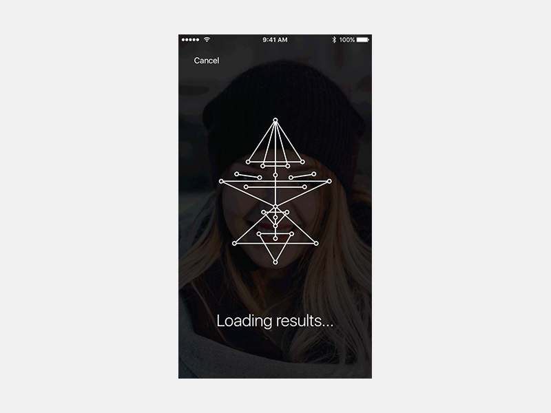 Loading results animation app appear interface ios iphone mobile photo result screen show ui