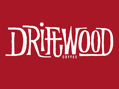 Driftwood Coffee shop wordmark design logo wordmark