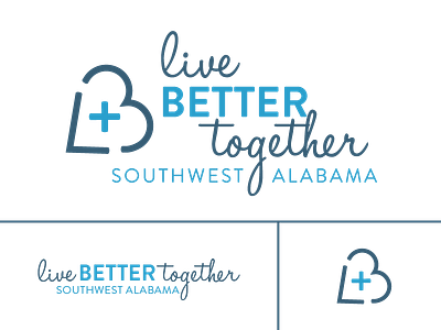 Live Better Together Logo alabama better branding community design health heart illustration live vector