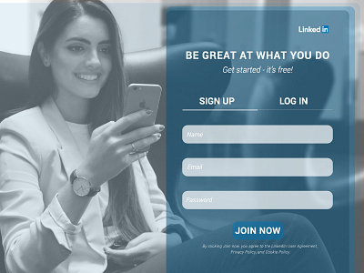 LinkedIn sign up dailyui form linkedin login screen signup