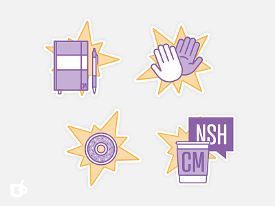 CreativeMornings Sticker Set coffee creative cup event fun giveaway icon mornings nashville networking sticker talk