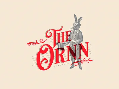 The Ornn restaurant design food graphic lettering logo rabbit restaurant tablet wacom