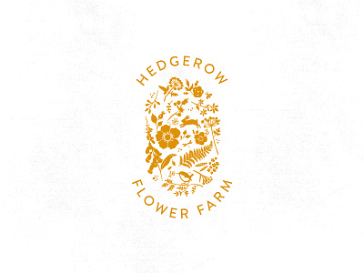 HEDGEROW FLOWER FARM angelica blackberries bunny flowers foxglove hedgerow illustration logo wild rose wildflowers yarrow