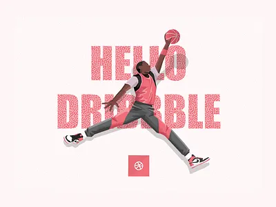 Air Dribbble air jordan debut shot hello dribbble illustration michael jordan nike