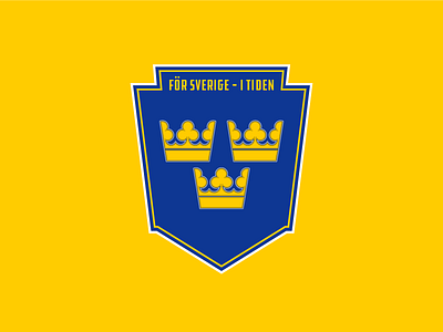 The Triple Crown blue country crown crowns flag minimal shield sweden swedish vector yellow