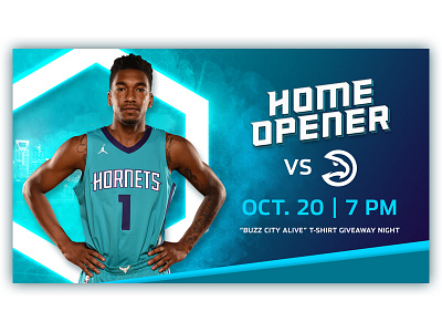 Home Opener atl atlanta basketball buzz city cell charlotte hawks hornets monk nba sports