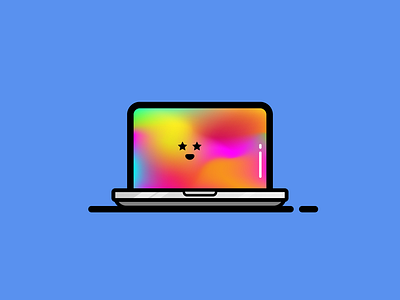 MacBook Pro apple bright character colourful cute design icon illustration laptop retina simple technology