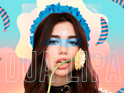 Dua Lipa beautiful color digital art eyes fashion model trend