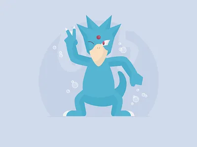 055 Golduck 100days daily day pokemon series set sketch vector