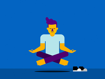 Zen Max (Comalatech) 2d agile animation atlassian blue character comalatech design explainer meditation yellow zen