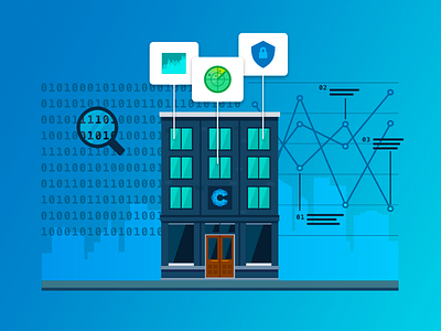 Cyber Analysis cyber security data analysis flat illustration