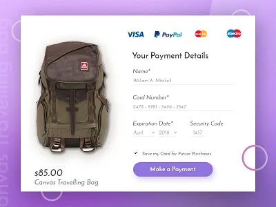 Credit Card Checkout Form checkout creditcard ecommerce form payment purchase shop ui design web design
