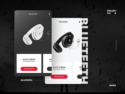 Blueteeth beats blueteeth headphone interface music ui