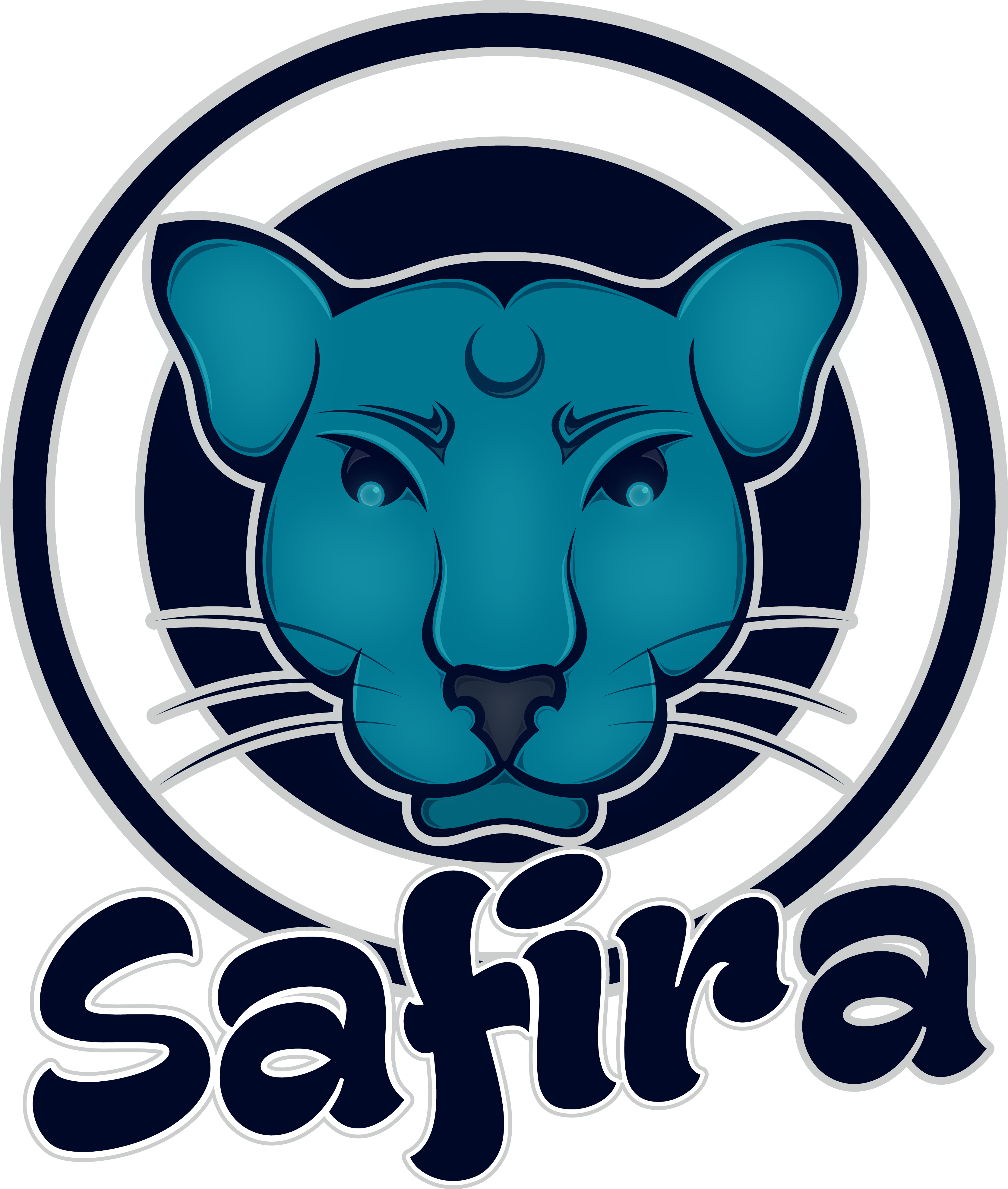 Safira animal awesome branding cat clean logo panther sticker typography vector wild wild animal