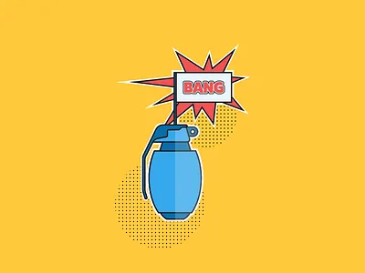Day 88 - Grenade bang comic daily challenge explode flat grenade illustration pop weapon