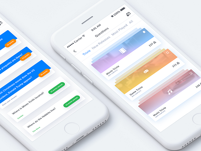 Questy App UI Kit Mockup android app flat fluent ios iphone light material minimal questy ui ux