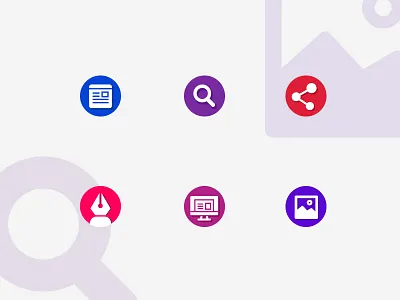 Digital Agency Icon Kit contetnt design flat icon illustrator image kit pen seo set smm web