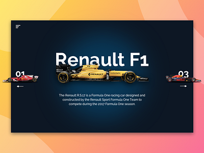 Renault F1 Showcase app branding colorful design f1 gradient renault showcase sketch typography ui ux