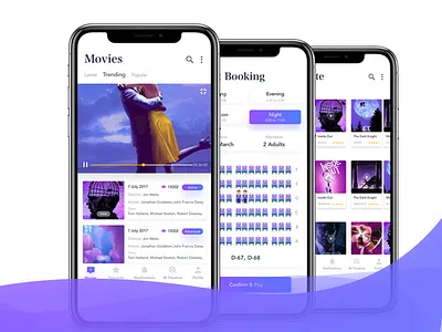 Movie booking app cinema material mobile movie poster principle salon tickets ui ux