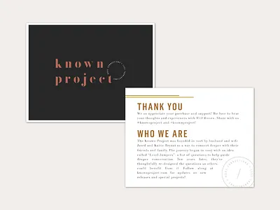 Well Known Enclosure Card branding card collateral custom type logo marketing postcard product stationery