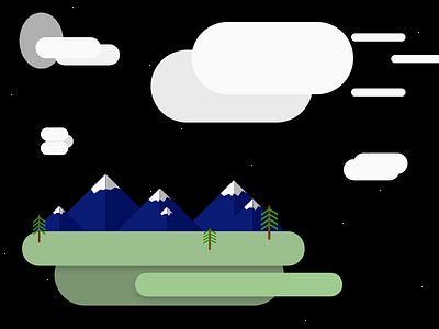 Vectorland.pt2 adobe challenge clouds land landscape mountains shapes vector xd