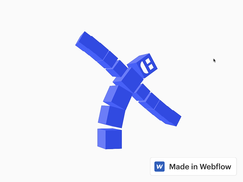 Noodle Arms animation blocks css3 cubes rotation webflow