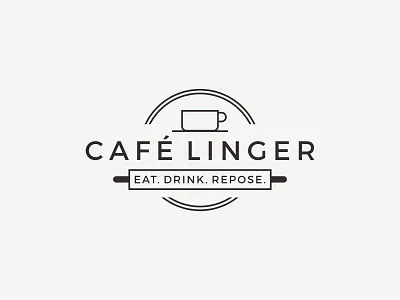 Cafe Linger Oke cafe drink line art logo minimalist restaurant