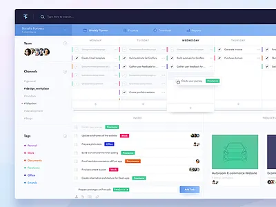 Weekly Planner Dashboard dashboard management planner project tasks todo ui ux workplace