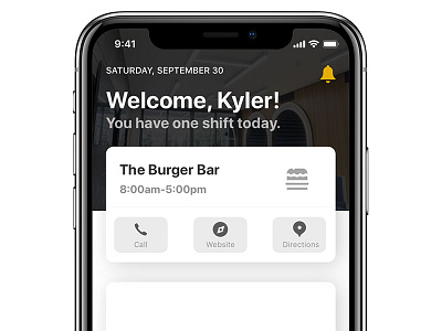 Shifts - iOS - Dashboard dashboard ios ios 11 job schedule shift shifts work schedule