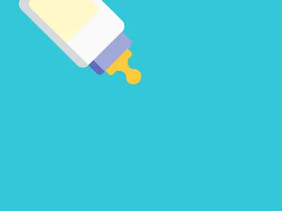 Baby bottle android app colorpalette dog illustration material design pets published vector