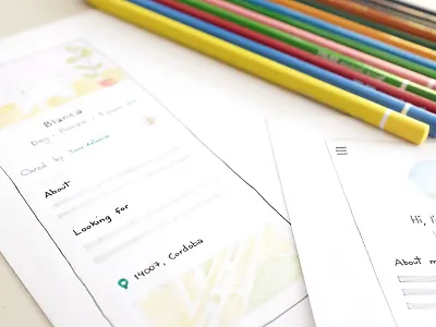 UI hand sketch android app color drawing hand material design mobile pets published sketch