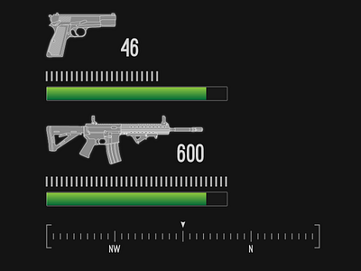 FPS HUD Design (2) ammo compass first person shooter fps game gun heads up display hud ui video game