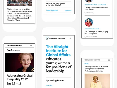 Sneak Peak of The Albright's Institute redesign educational institute mobile responsive typography web white