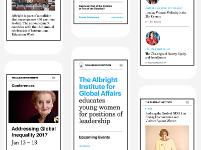 Sneak Peak of The Albright's Institute redesign educational institute mobile responsive typography web white