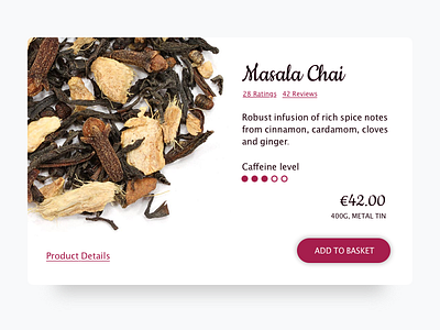 Daily UI 012/100 - E-Commerce Shop (Single Item) dailyui ecommerce tea