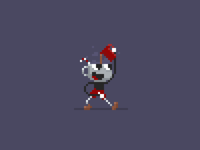 Cuphead animated character cuphead gif pixel pixelart