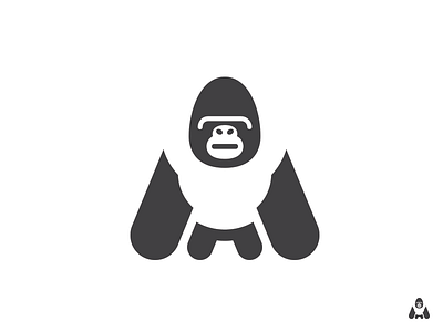 A Gorilla a animal design figure gorilla icon letter a logo mark