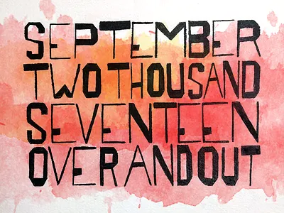 September fall illustration ink lettering watercolor