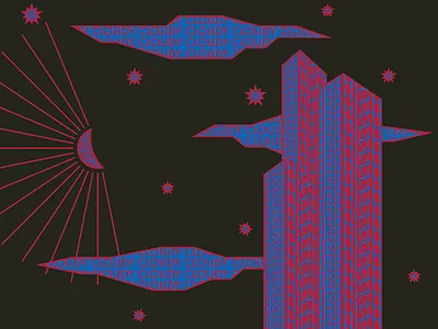 MOONY affinity art building cloudy high landscape moony text