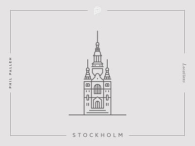 Stockholm Icon branding city flat icon illustration landmark line location stockholm sweden travel vector